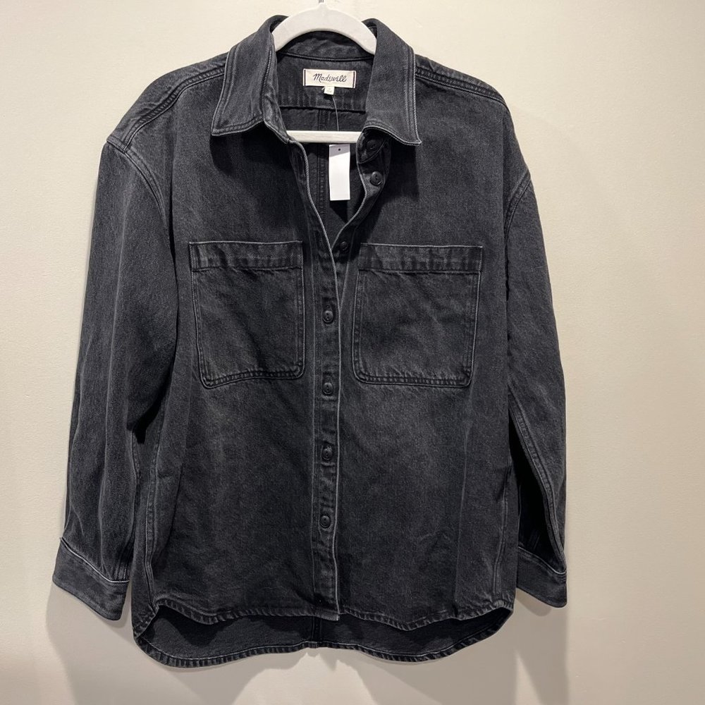 Madewell Heavyweight Denim Button-Up Shirt, Size Medium (Oversized)